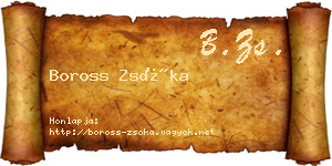 Boross Zsóka névjegykártya